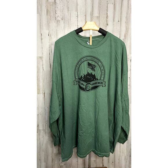 Gildan 5XL Green Fighting South Carolina Gamecocks Long Sleeve Tee - Picture 1 of 4